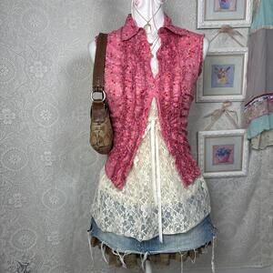 vintage cottage core floral rampage blouse